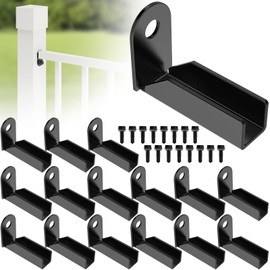 16 Pcs Fence Mounting Bracket for 1" x 1" Square Rails, Carbon Steel Fence Mounting Bracket, Fence Panel Internal Connector - Black