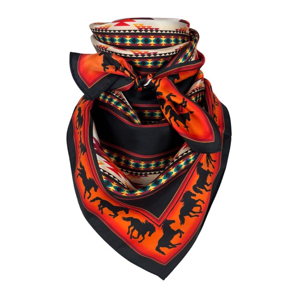 Austin Accent Cowboy Bandana 100% Silk Scarf Wild Rag 34