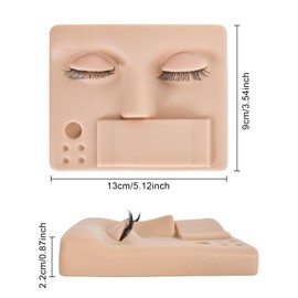Eyelash Transplant Practice Head Shape Eyelashes with Interchangeable Eyelashes Practice Mannequin Head Eyelash Lash Mannequin Head, Soft Lash Practice Head for Eyelash Extension Training (Light