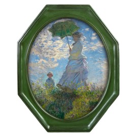 SIMON'S SHOP 11x14 Picture Frame for Wall and Tabletop, Moss Green Octagon Frame with 11x14-in Oval Photo Opening, Vintage Minimalist Picture Frames