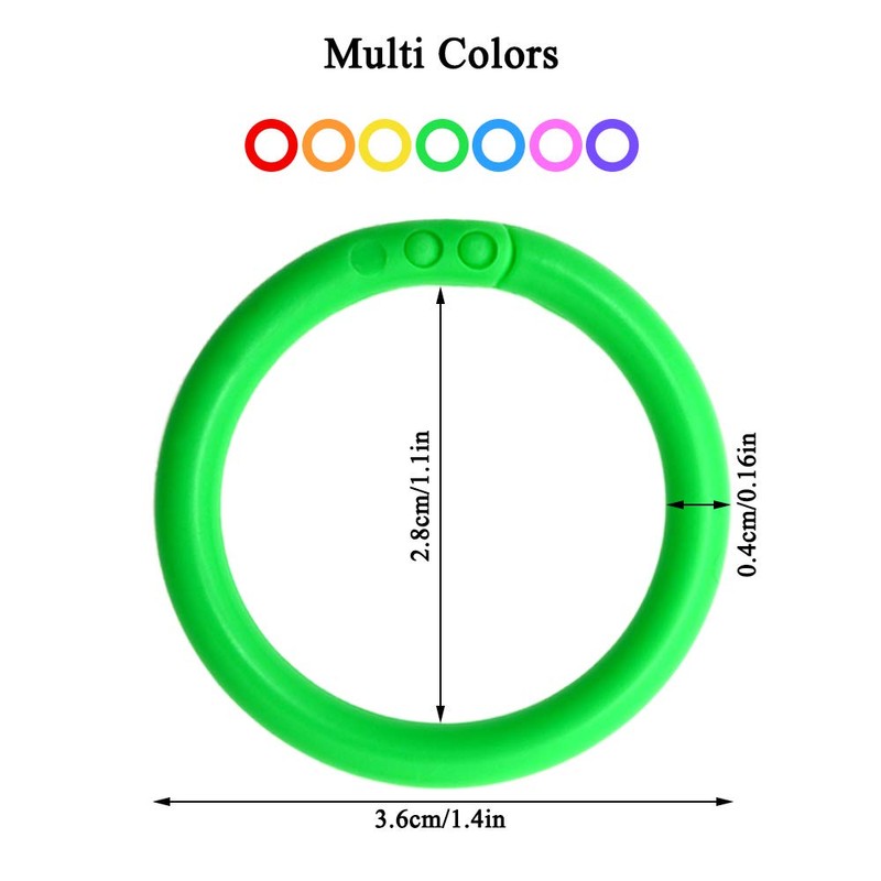 100PCS Plastic Loose-Leaf Ring, Multi-Color Notebook Binder Rings, DIY Tools