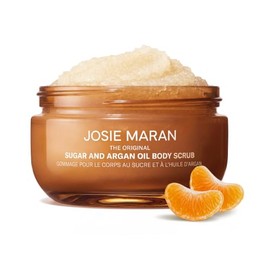 Josie Maran Topless Aceite de argán mandarina + bálsamo de azúcar exfoliante corporal, 6 onzas en peso