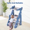 Dollate Foldable Adjustable Toddler Step Stool with Safety Rail, Anti-Slip