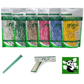 PURIZE Xtra Slim Filters (Purize 250 Pieces Activated Carbon Filters + 32 Papers + Tube + Sticker) (250, Pink)