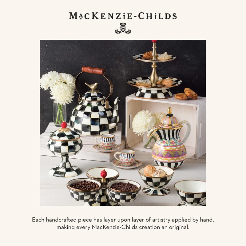 MACKENZIE-CHILDS Mixing Glass, Tall Cocktail Mixing Glass with Spout, Bar