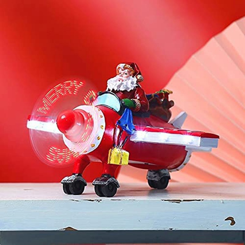 Santa Claus LED Light Plane Creative Display Christmas Gift