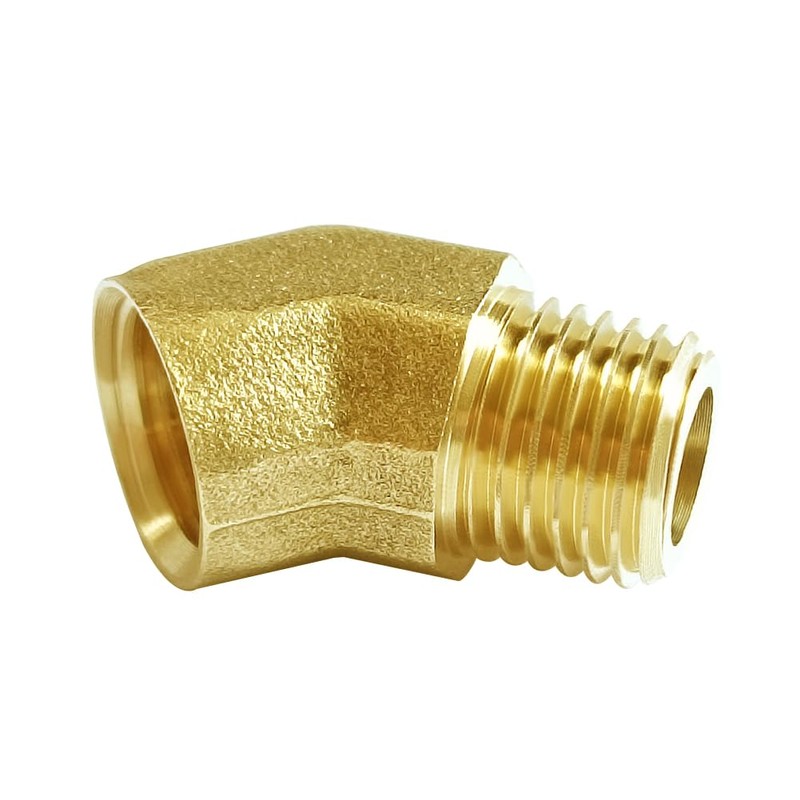 Joywayus 2PCS Brass 45 Degrees Elbow Pipe Fittings 1/4"NPT Male