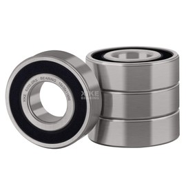 XIKE 6202-2RS Ball Bearings 15x35x11mm, Bearing Steel and Double Rubber Seals, Pre-Lubricated, 6202RS Deep Groove Ball Bearing with Shields, Pack of 4.