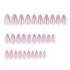 24pcs Pink Glitter Almond Press on Nails Full Cover Shimmering