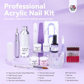 Professional Acrylic Nail Kit with Drill for Salon Extensions