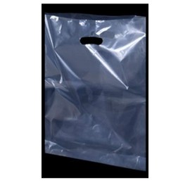 MustBeBonkers 30 LARGE CLEAR PLASTIC BAGS - BOUTIQUE GIFT SHOP CARRIER BAG 15x18+3 Inches