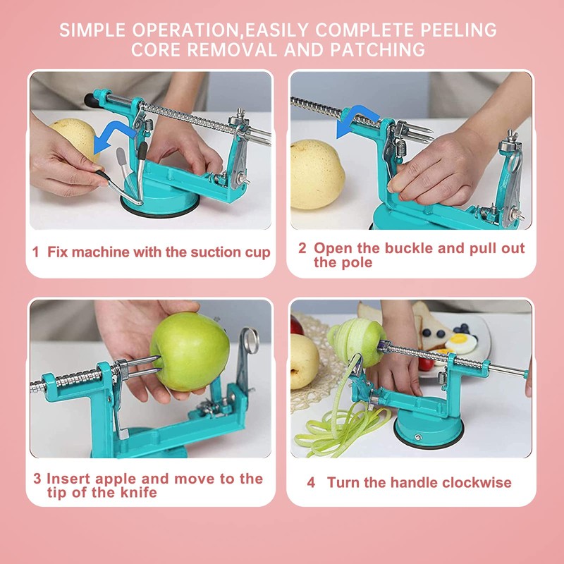 Apple Peeler, Slicer Corer Potato Peelers 3 In 1, Stainless