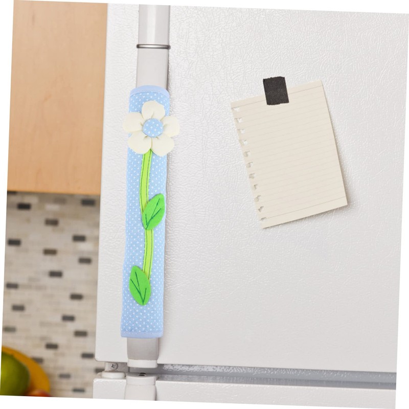 LABRIMP 2pcs Flower Refrigerator Handle Kitchen Appliance Protector No Stains
