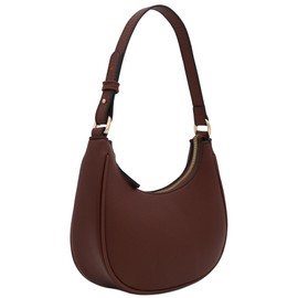 FashionPuzzle Small Crescent Shoulder Bag Underarm Purse (Coffee)
