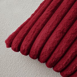 MIULEE Burgundy Throw Pillow Covers 20x20 Inch Set of 2 Soft Couch Pillow Covers with Velvet Back Faux Rabbit Fur Throw Pillows Decorative Home Decor for Sofa Bedroom Livingroom