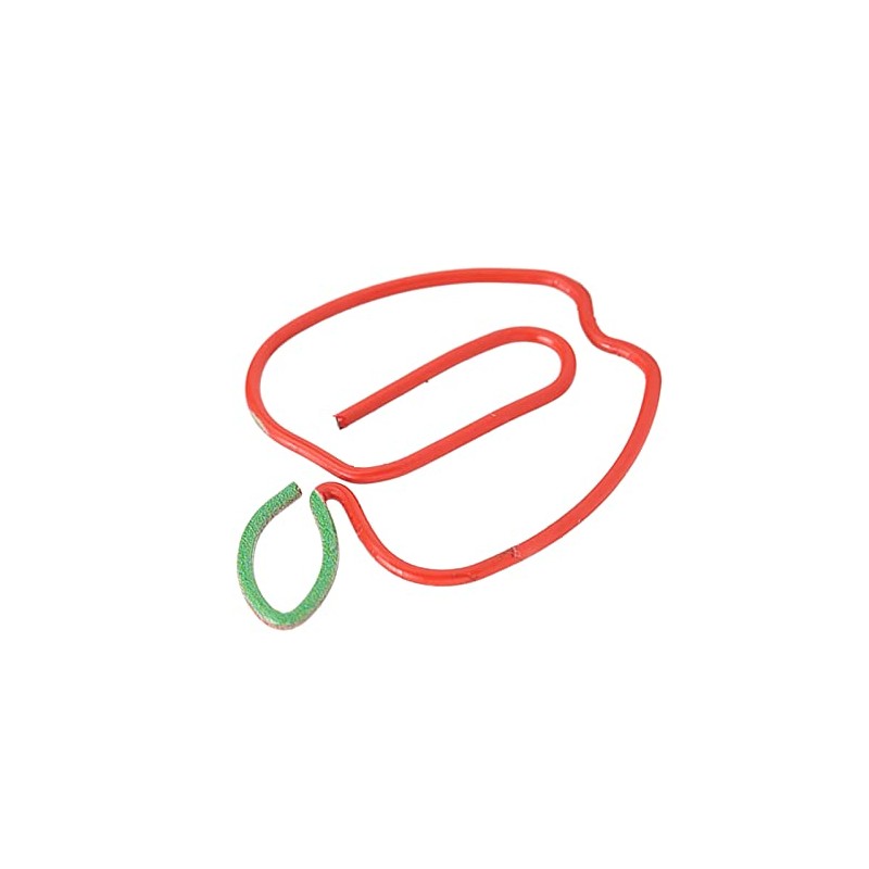 Pack of 100 Fruit Apple Paper Clips, Rustproof Coating Prevents
