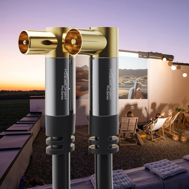 KabelDirekt 5m Coaxial Aerial/Antenna Cable with angle 90° (Male to