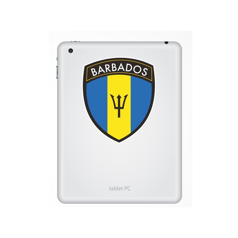 2 x 10cm/100mm Barbados Flag Design Vinyl Decal Travel Luggage