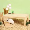 AIMALL Wooden Hamster Platform with Stairs Small Animal Hideout House