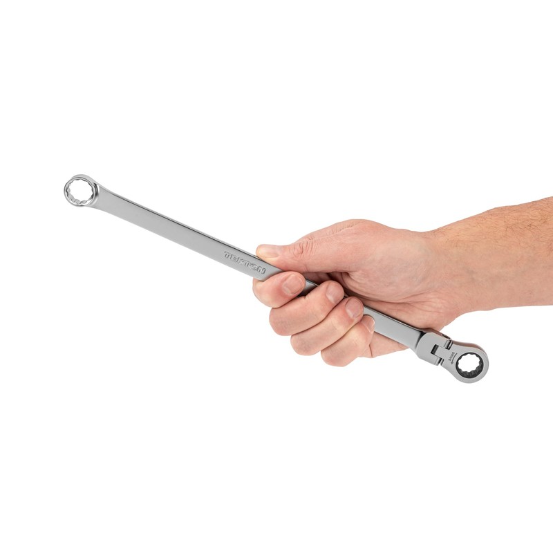TEKTON 14 mm Long Fixed/Flex Head 12-Point Ratcheting Box End
