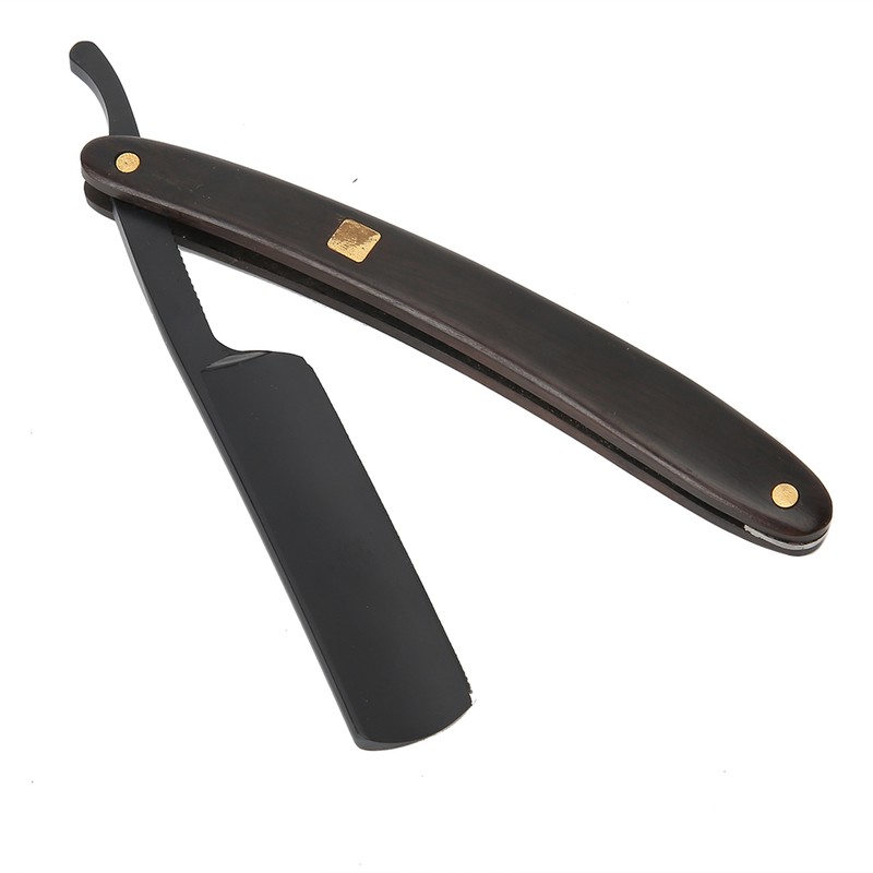 Sandalwood Handle Vintage Straight Manual Razor Holder Stainless Steel Beard