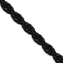 JewelryWeb Stainless Steel Polished Black Ip Plated 5mm Rope Chain Necklace 20 Inch Chain-Necklace for Women and Men