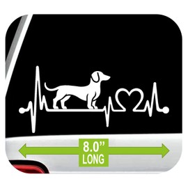 Doxie Dachshund Heartbeat Lifeline Decal Sticker for Car Window