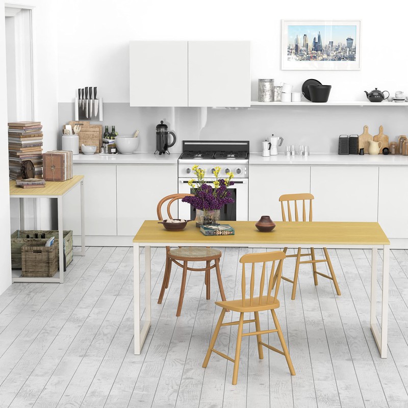 SHW Home Office 55 Inch Computer Desk, 24" Deep, Oak