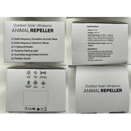 4 Pack Nocturnal Animal Repellent, Solar Coyote Deterrent Outdoor with Red LED Light, Cat Repellent Outdoor Waterproof Effective Repellent Device for Deer, Fox, Raccoon, Skunk