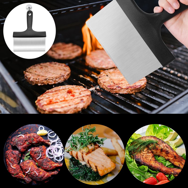 SAVITA Heavy Duty Grill Scraper, Stainless Steel Grill Scraper Food