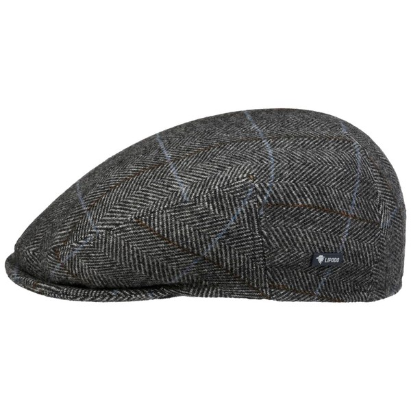 Lipodo Men's Flatcap with Checked Pattern, Lined Wool, Size 49