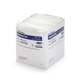 MediChoice Abdominal Pad, 7.5x8 Inch, White, 1314ABD1002 (Case of 216)