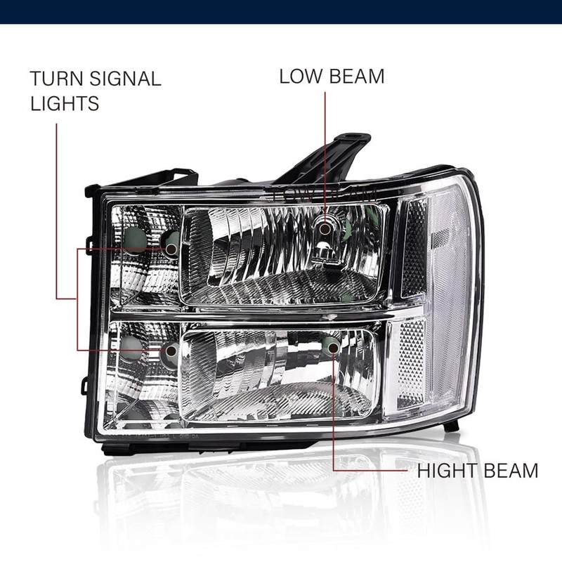 LQI Headlights Assembly Compatible with GMC Sierra 1500 2007-2013/Fit for