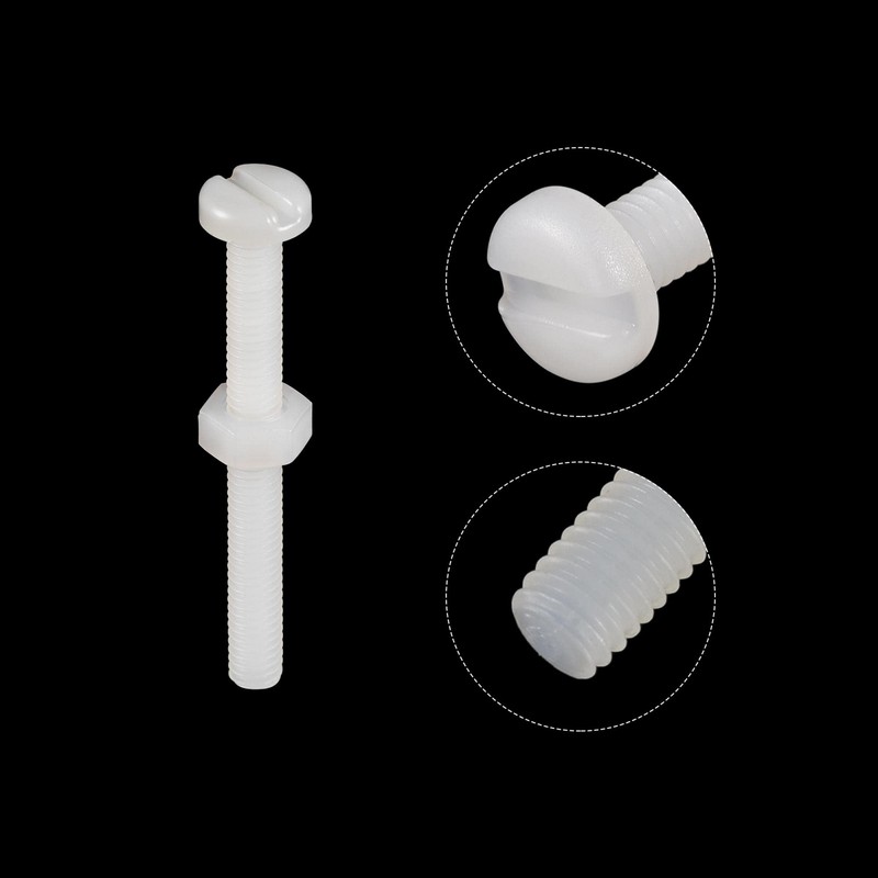 sourcing map 20 Pairs Nylon Screw Nut Set M4 x