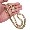 WDJZWZD Solid Brass U Shape Fish Hook Keychain Wallet Chain