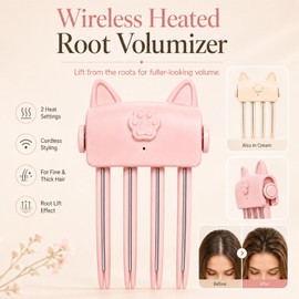 Heated Root Volumizer Hair Clip, Wireless Heated Volumizing Root Lift Clip with 2 Temperature Settings, Electric Root Lift Clip for Fine and Thick Hair Volume Styling1 (Pink)