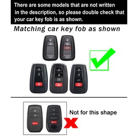 ontto Smart Remote Car Key Case Fit for Toyota Camry Rav4 Corolla Cross Corolla Hatch Highlander 4Runner Land Cruiser Tundra 2019-2025,Leather Key Fob Housing with Bling Keychain,Pink