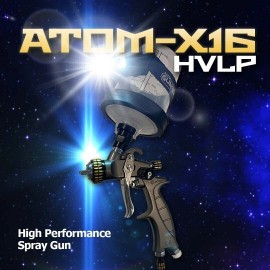 Atom X16 Mini HVLP Gun Gravity Feed Primer  and Paint WITH FREE GUNBUDD LIGHT! - 1.0