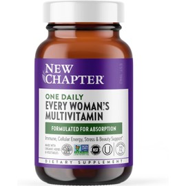 New Chapter Every Woman's One Daily Multivitamin – 20+ Nutrients for Immune, Beauty & Energy Support – Gentle on Stomach – 72 Tablets