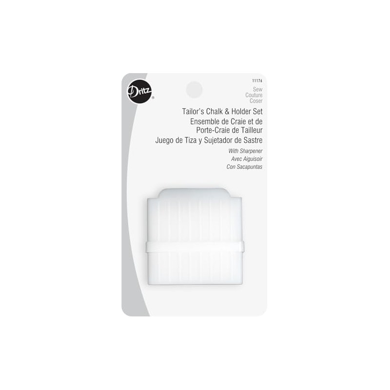 Dritz Holder Set with Sharpener, White Tailor's Chalk