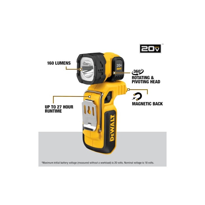 DEWALT Linterna de trabajo portátil LED 20V MAX* (DCL044)