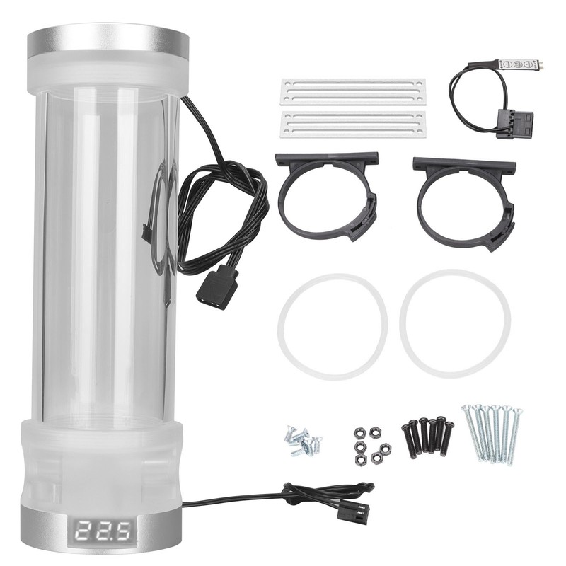 Water Cooling Tank Transparency 210mm Cylinder Temperature Display Reservoir Water