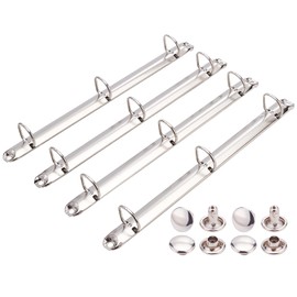 BENECREAT Pack of 4 A4 Stainless Steel Notebook, 3 Ring Binder Mechanism, D Ring, Loose Leaf Binding Spine Combs for Organizers Planners