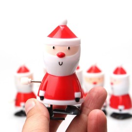 Totority 9pcs Santa Claus Wind-up Toys Walking Jump Toy for Boys and Girls Christmas Stocking Stuffers Goody Bag Fillers Fun Activities for Family