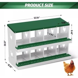 Unbranded 8 Holes Chicken Nesting Box Coop Egg Laying Box with Roll Out Egg Collection US