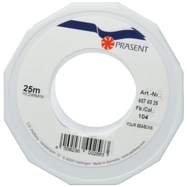 PRÄSENT Four Seasons transparentes Band mit Drahtkante créme, 25 m einfarbiges Stoffband, 60 mm Breite, leicht biegsames Schleifenband zum Dekorieren & Basteln, für besondere Anlässe