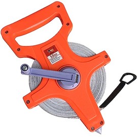 Socpuro Land Surveying Tape Measure, 12.8 ft (30 & 50 & 100 m) Manual / Meter, Double-Sided Scale 0.5 inch (12 mm) Width, Fiberglass Ruler, Non-Breakable, Wash Tape Measure, Distance Measurement, For