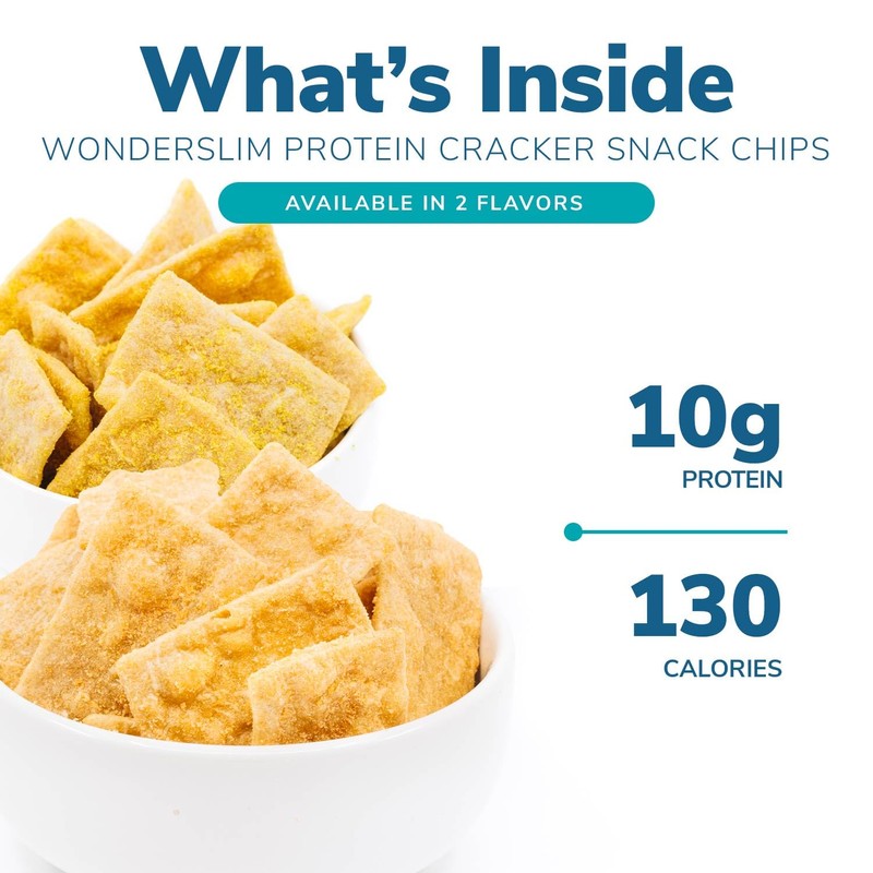 WonderSlim Protein Snack Chips, Cheddar, Low Fat & Gluten Free