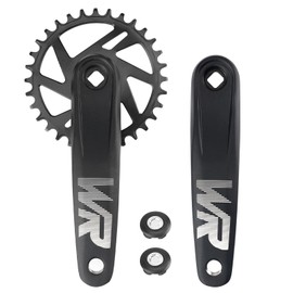 WEEROCK Mountain Bike Crankset 1 Piece/Single 32T Charing Crank Set with 170mm Arm for Bicycle MTB, Compatible with Single Speed Bicycle and 6/7/8/9/10/11 Speeds Bike