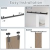 JUBEST 5FT Box Rail Exterior Barn Door Hardware Kit, Heavy-Duty